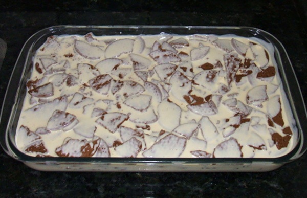 Torta de bolacha de chocolate - 7º passo